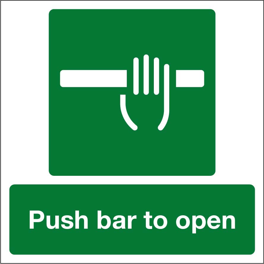 Push Bar to Open Sign Safety Sign Signbox